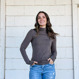 Light Mock Neck Layering Style