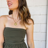 Olive Tube Cotton Dress
