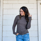 Light Mock Neck Layering Style