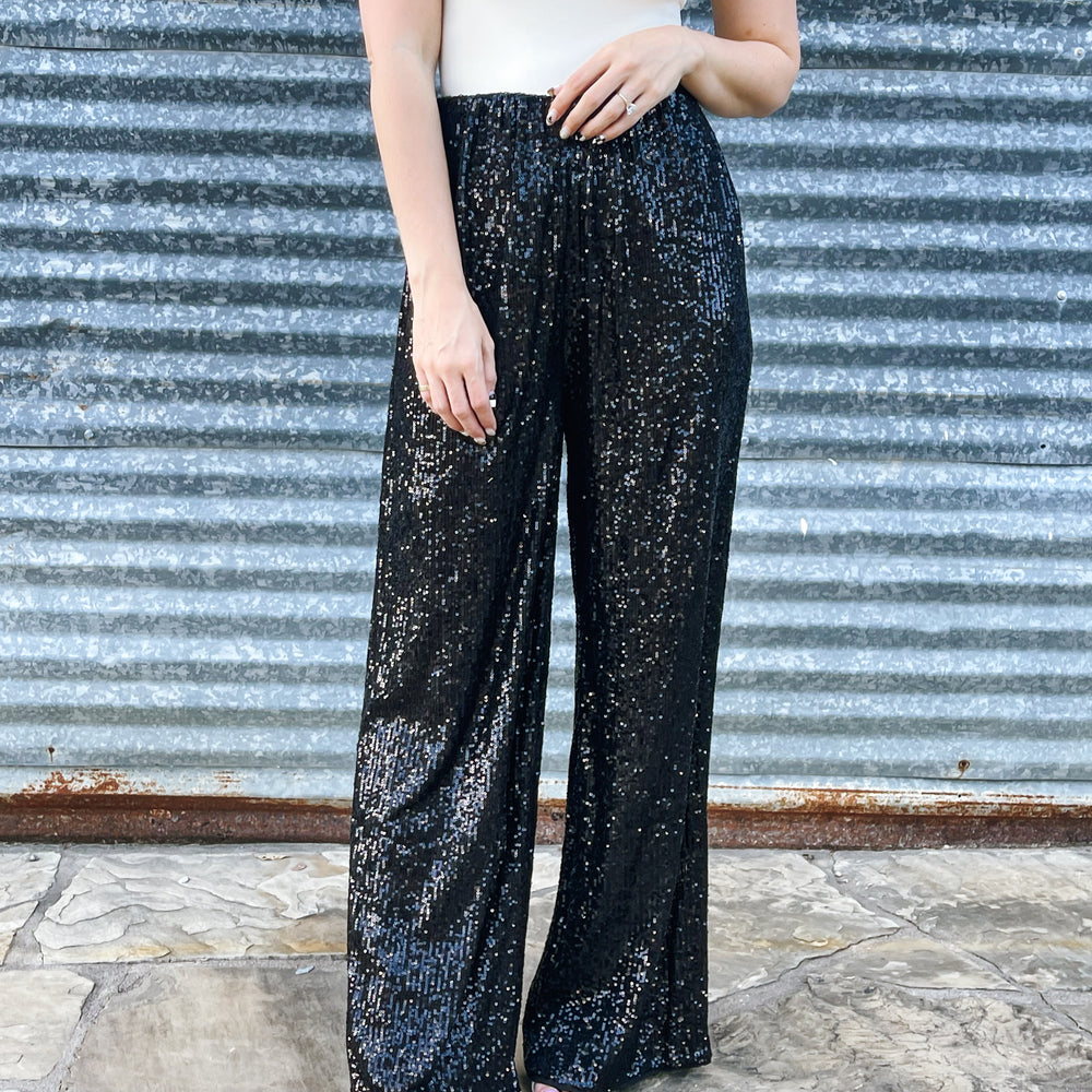 
                      
                        Black Sequin Trousers
                      
                    