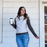 Oatmeal Chucky Neck Sweater Tank