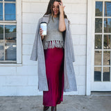 Houndstooth Plaid Long Coat