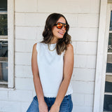 White Scalloped Sweater Vest