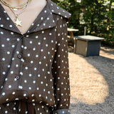 Chocolate Polka Dot Short Set