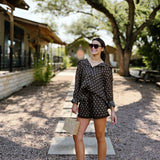 Chocolate Polka Dot Short Set