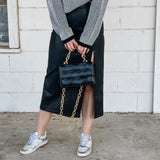 Cade Faux Leather Black Skirt