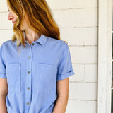 Blueberry Button Romper