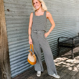 Gingham Square Neck Set