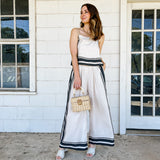 Border Stripe Linen Set