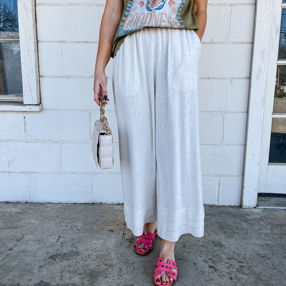 
                      
                        Cropped Linen Pants
                      
                    