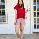 Patch Short Sleeve Sweater