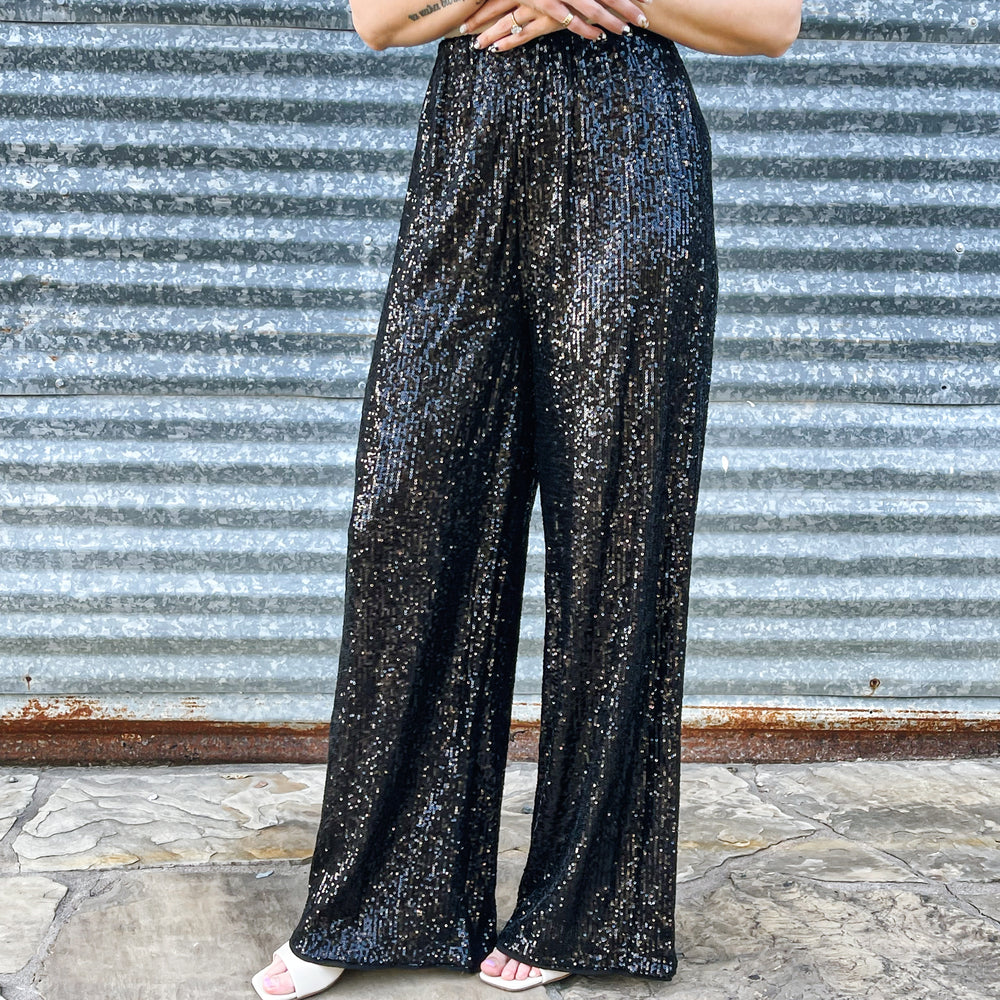 Black Sequin Trousers