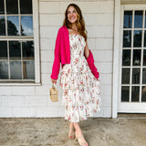 Floral Olive Tiered Dress