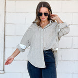 Beige Detailed Button Up