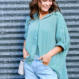 Oversized Emerald Button Down
