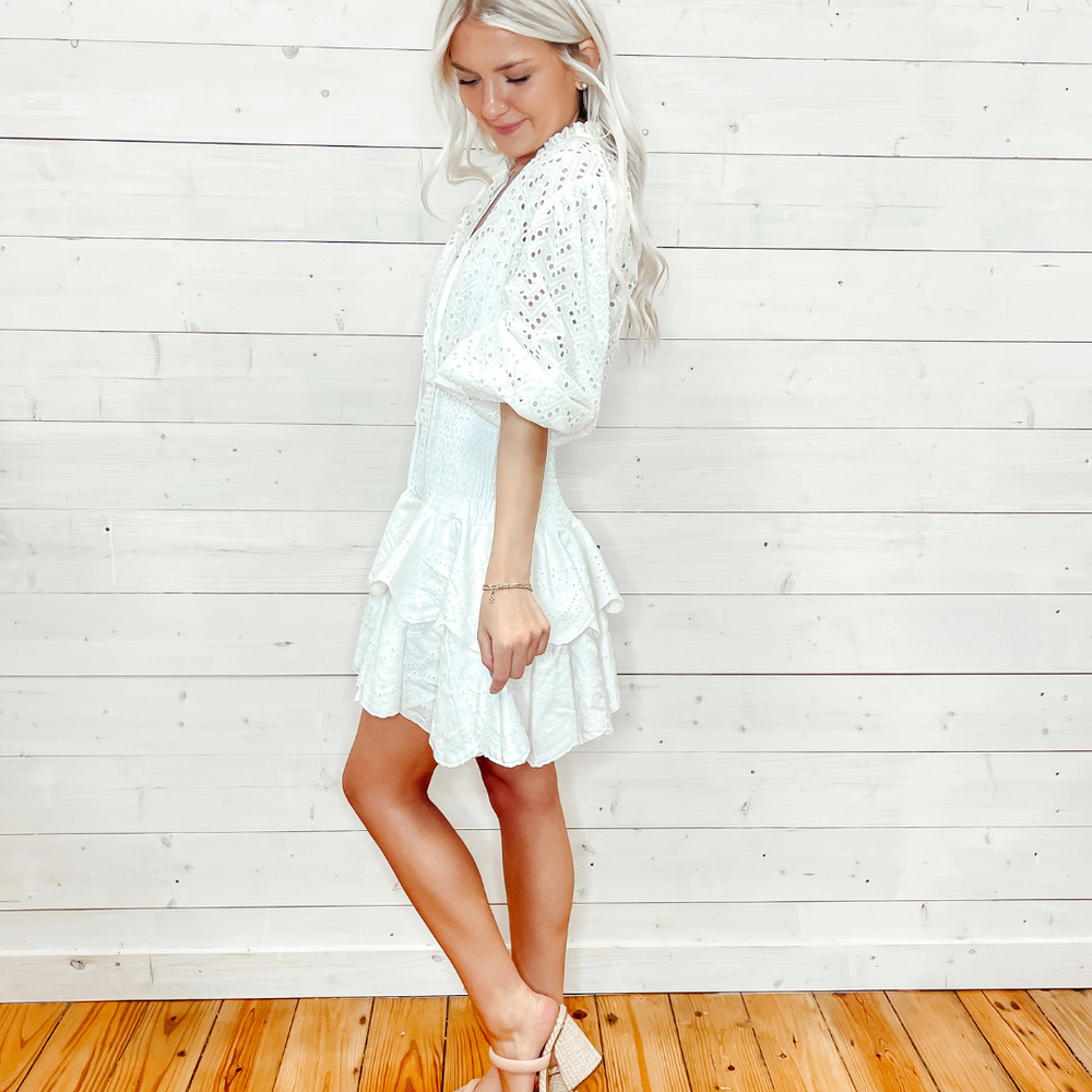 
                      
                        Eyelet Smocked Midi Dress
                      
                    