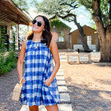 Mini Gingham Sleeveless Dress