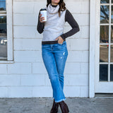 Oatmeal Chucky Neck Sweater Tank