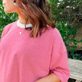 Oversized Striped Knit Tee