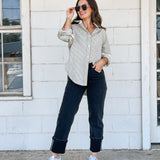 Beige Detailed Button Up
