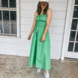Apple Green Poplin Maxi Dress