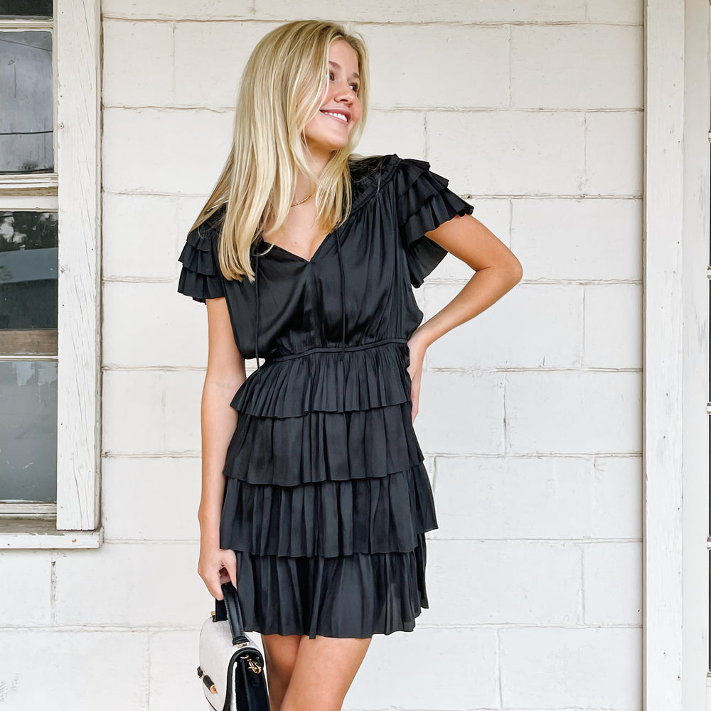 Short Sleeve Ruffle Dress