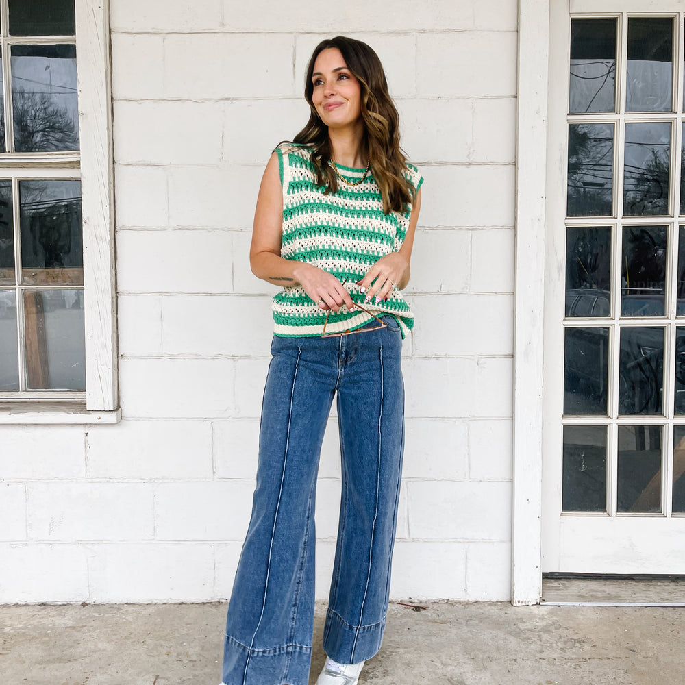 
                      
                        Vintage Green Knit Vest
                      
                    