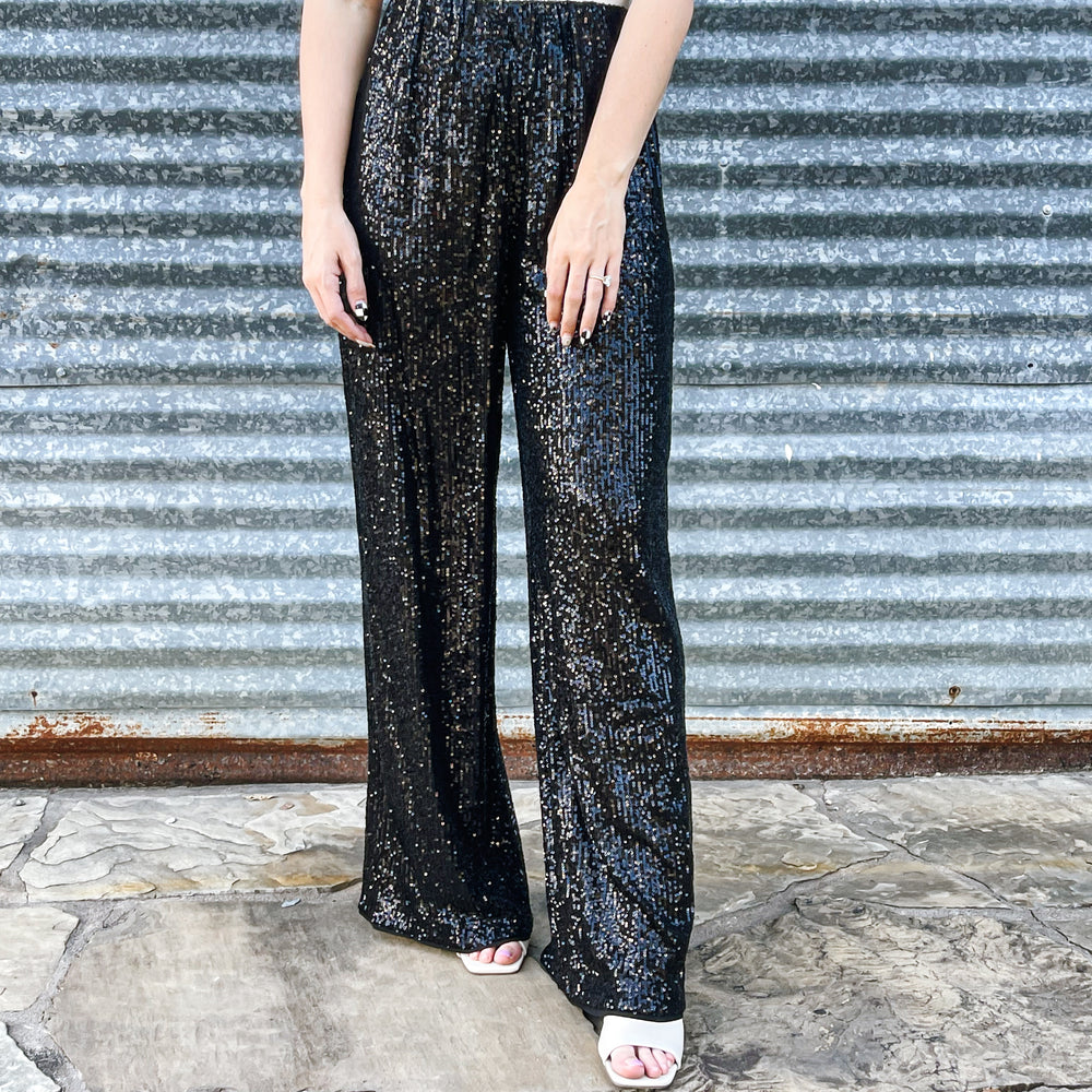 Black Sequin Trousers