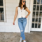 High Rise Ankle Straight Jean