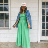 Apple Green Poplin Maxi Dress