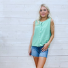 Button Up Tank - pistachio