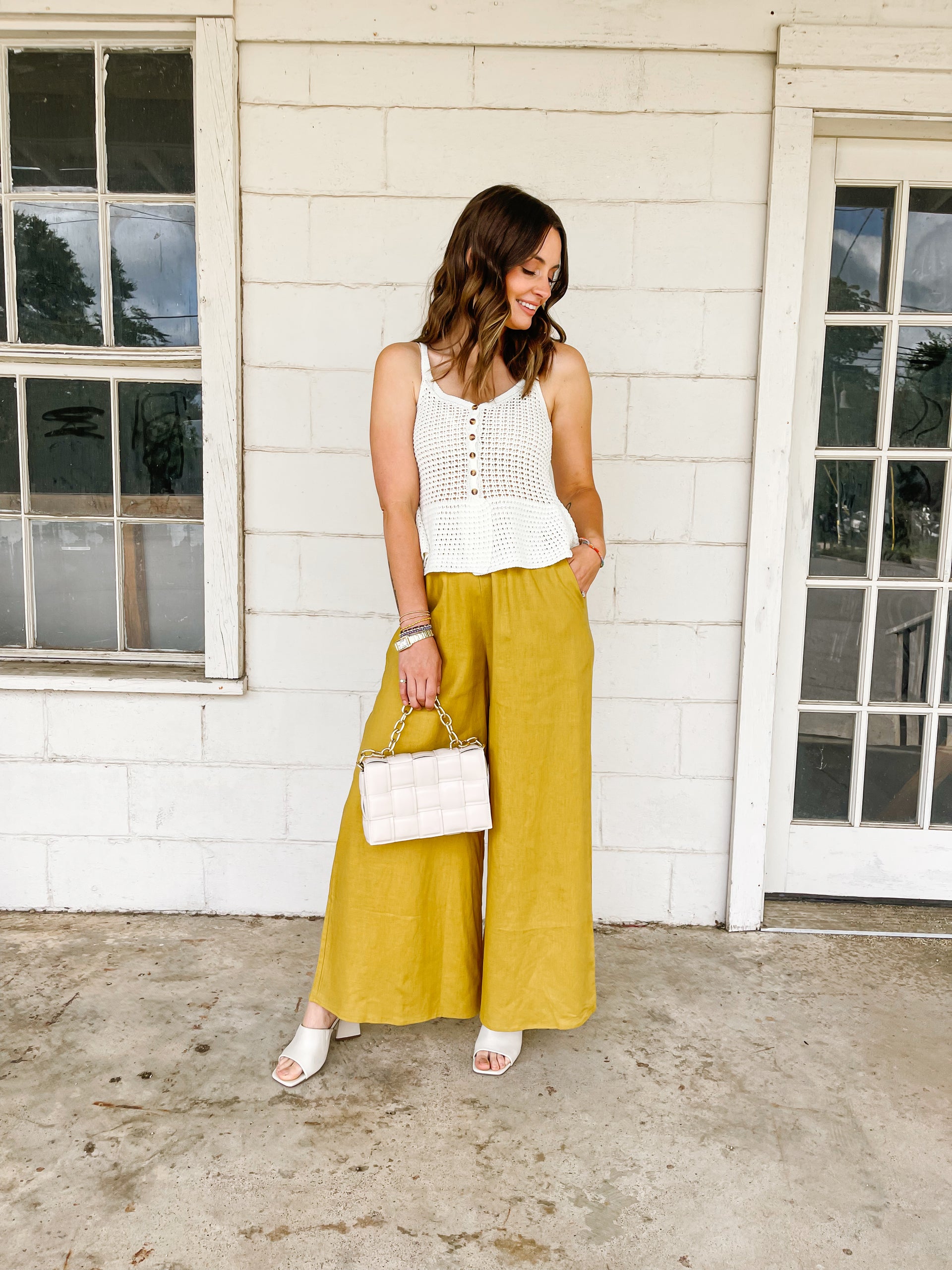 Linen Mustard Pocket Pants – The Palm Social Collection
