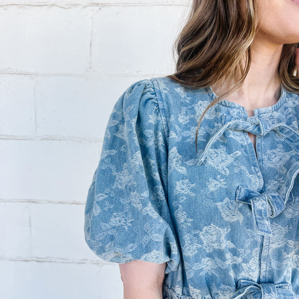 Denim Lace Detail Dress