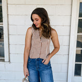 Striped Button Vest