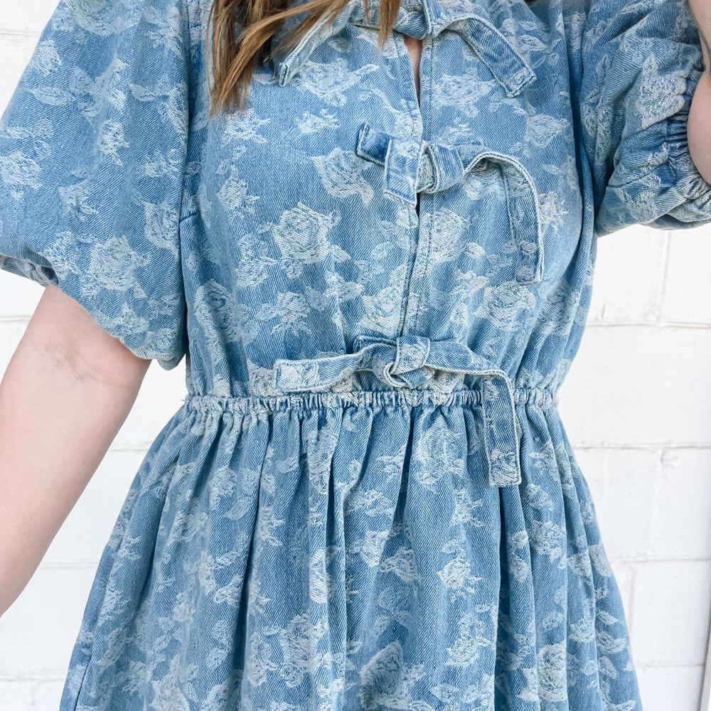 
                      
                        Denim Lace Detail Dress
                      
                    