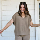 Mocha V-neck Lounge Set
