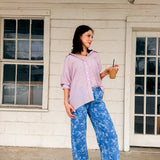 Lilac Oversized Button Up