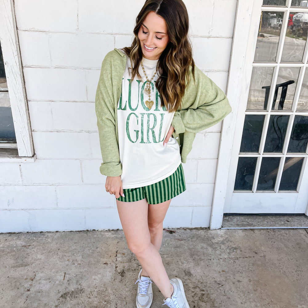 
                      
                        Green Striped Boxer Shorts
                      
                    