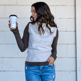 Oatmeal Chucky Neck Sweater Tank