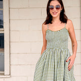 Green Gingham Maxi
