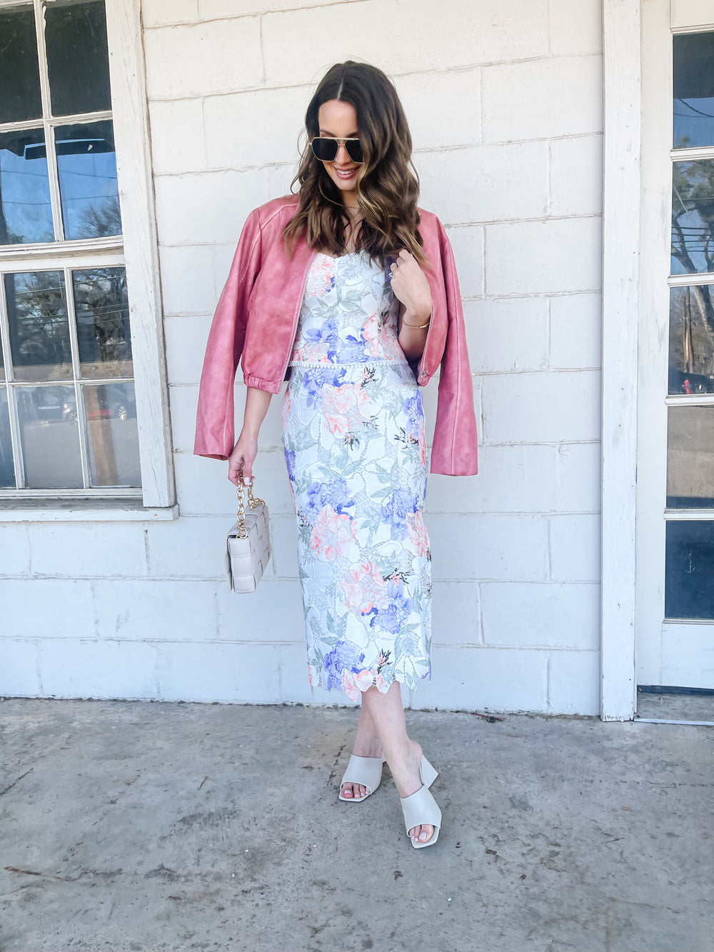 Floral Lace Midi Skirt Set