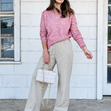 Dot Knit Blush Sweater