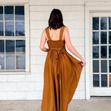 Solid Camel Maxi Dress