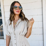 Fitted Button Down Shirt Dress