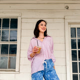 Lilac Oversized Button Up