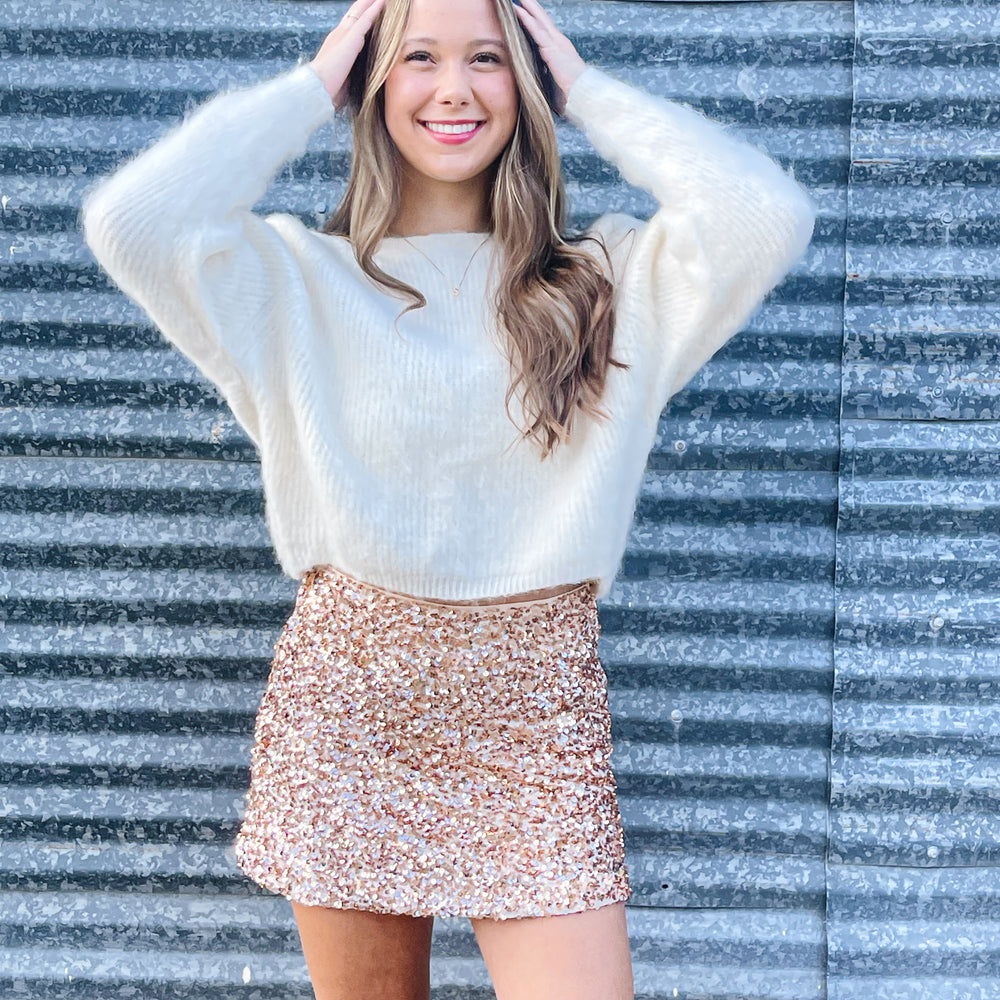 Rose Gold Sequin Skort