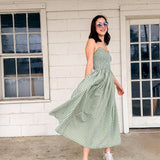 Green Gingham Maxi