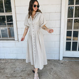 Fitted Button Down Shirt Dress