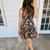 Black Floral Mini Dress