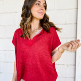 Patch Short Sleeve Sweater